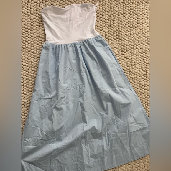 Aritzia Fluid Poplin Dress Skyline Blue - Picture 4 of 8